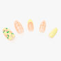 Lot de faux ongles stiletto goutte de citron - Lot de 24,