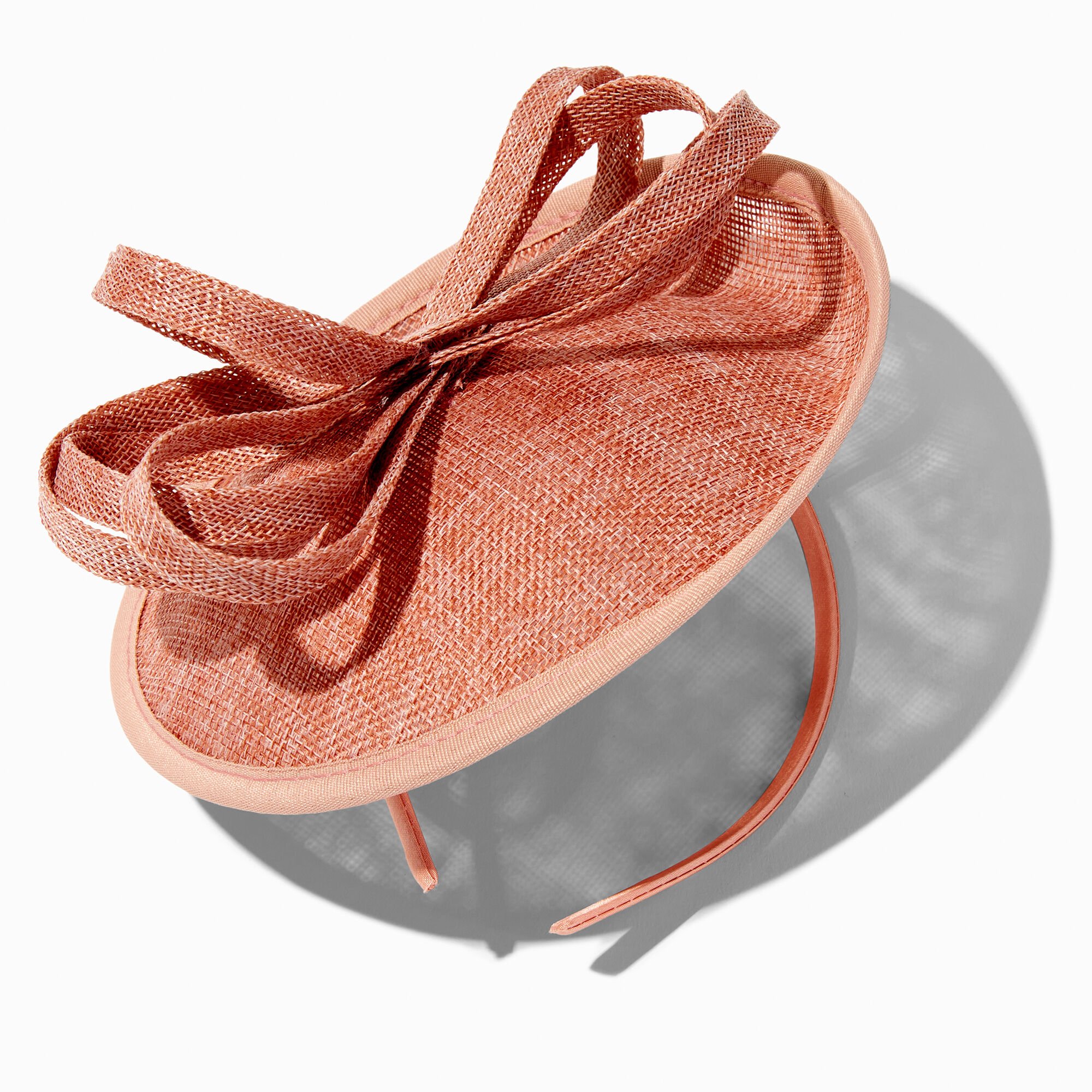 View Claires Blush Ribbon Bow Saucer Headband information