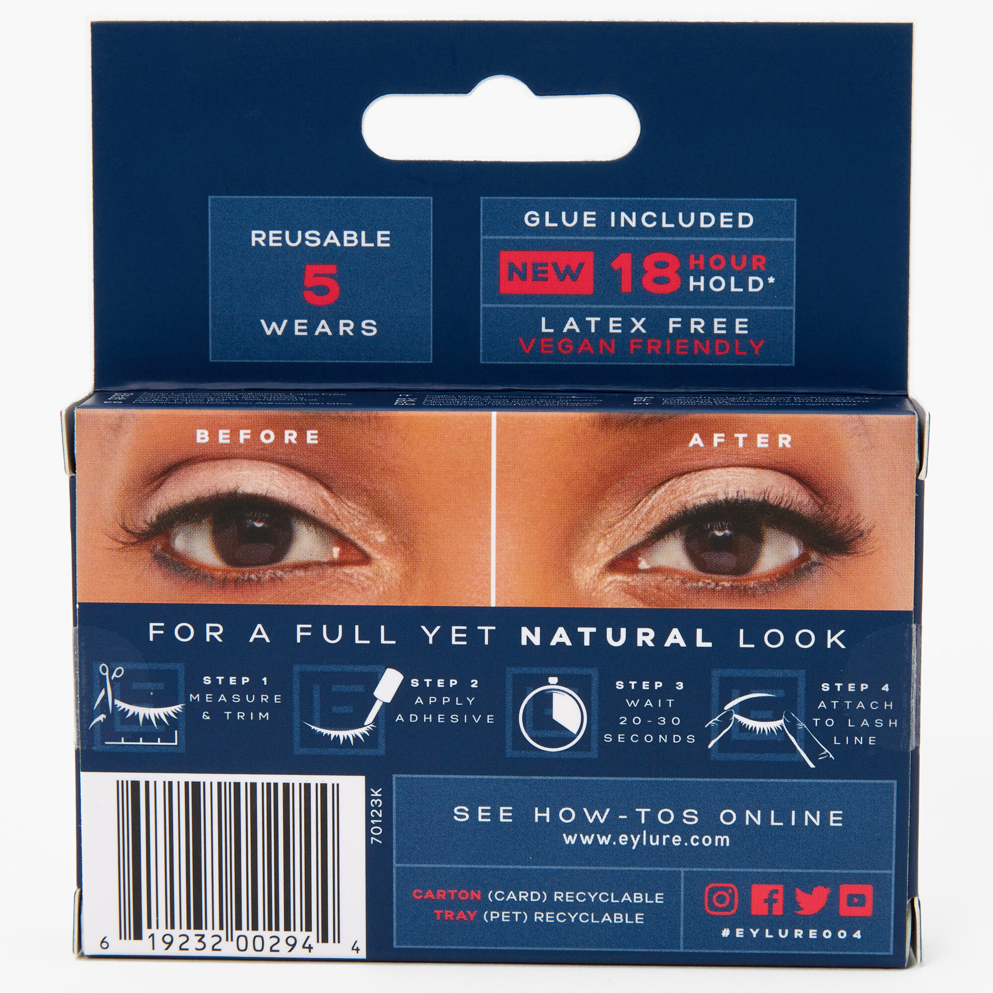 Eylure 3/4 Length No. 004 False Lashes,