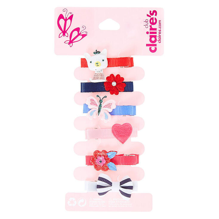 Claire&#39;s Club Ribbon Hair Clips - 6 Pack,