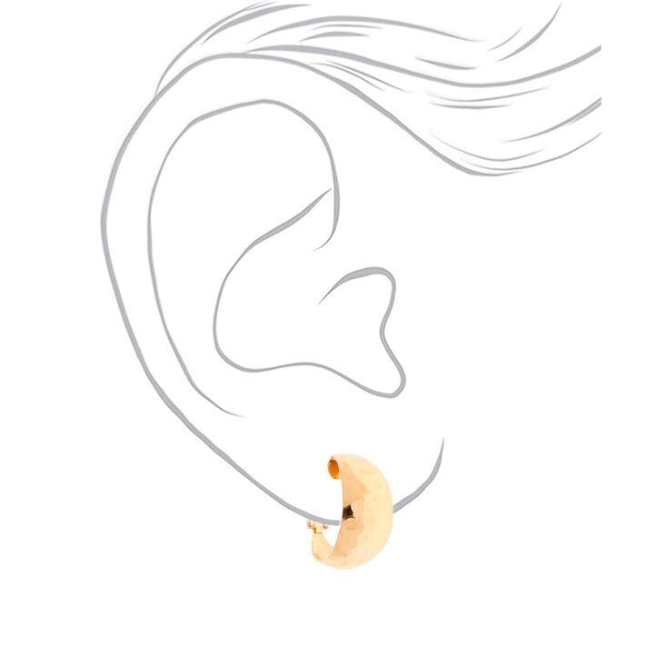 Gold 20MM Hammered Hoop Earrings,