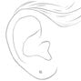 Clous d&#39;oreilles ronds avec strass en zircon cubique d&#39;imitation couleur argent&eacute;e - 4&nbsp;mm,