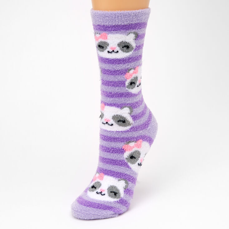Panda Crew Socks - Purple,