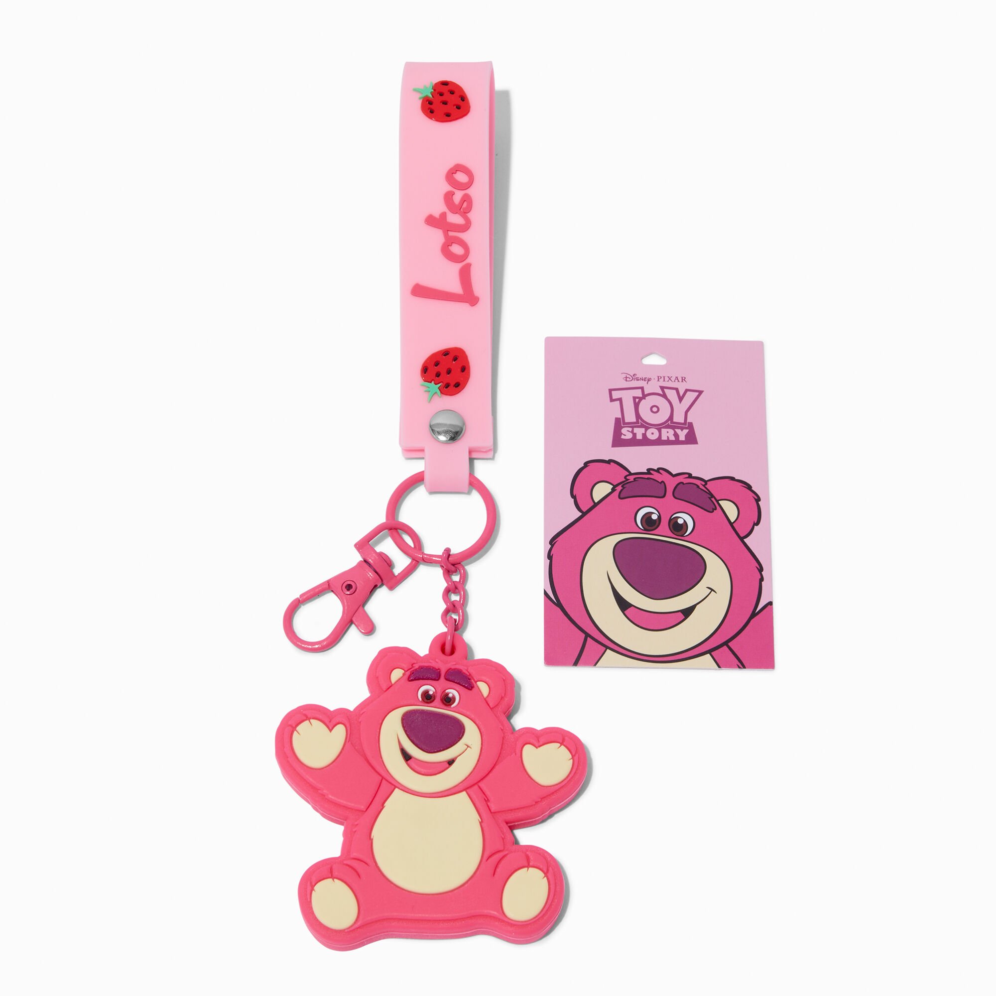Disney x PIXAR Toy Story Claire's Exclusive Lotso Charm Wristlet Keyring,