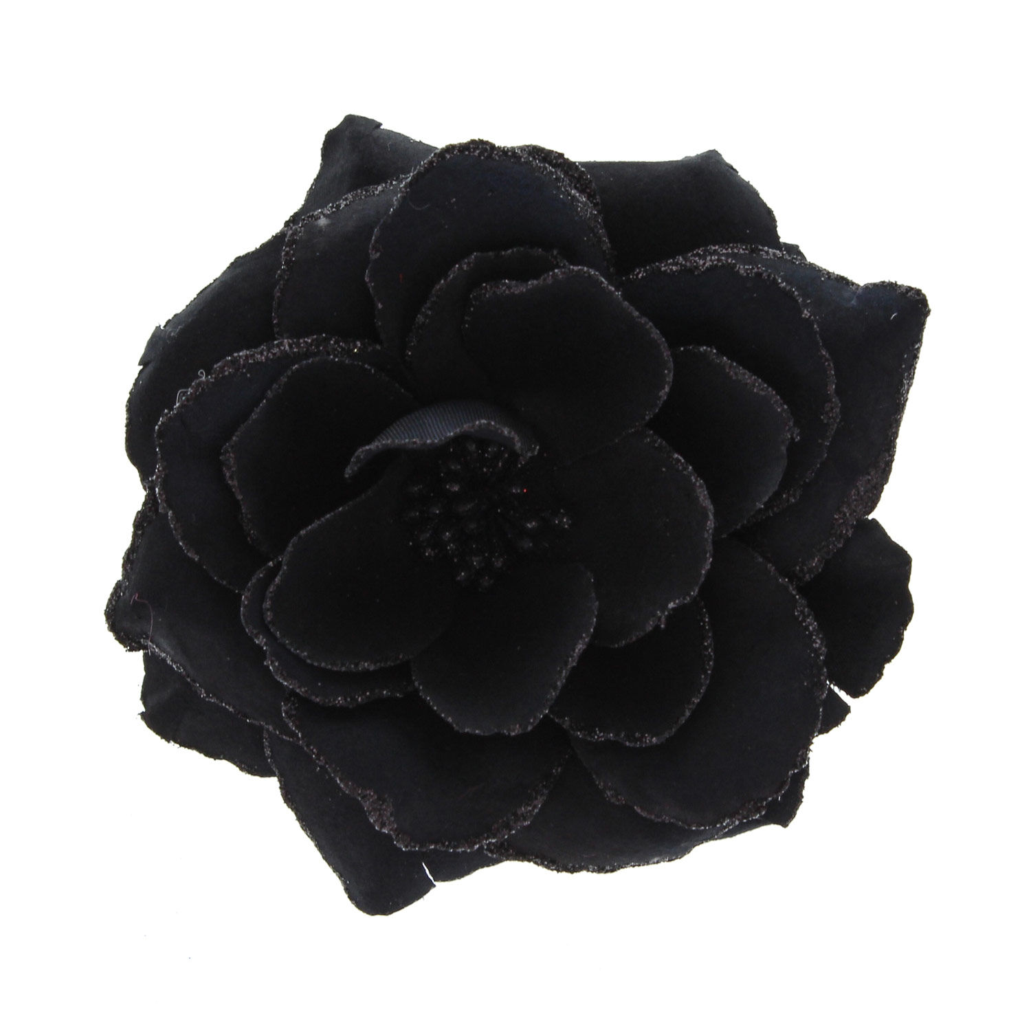 Large black shop flower hair clip