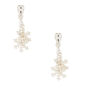 Silver 1&quot; Snowflake Clip On Drop Earrings,