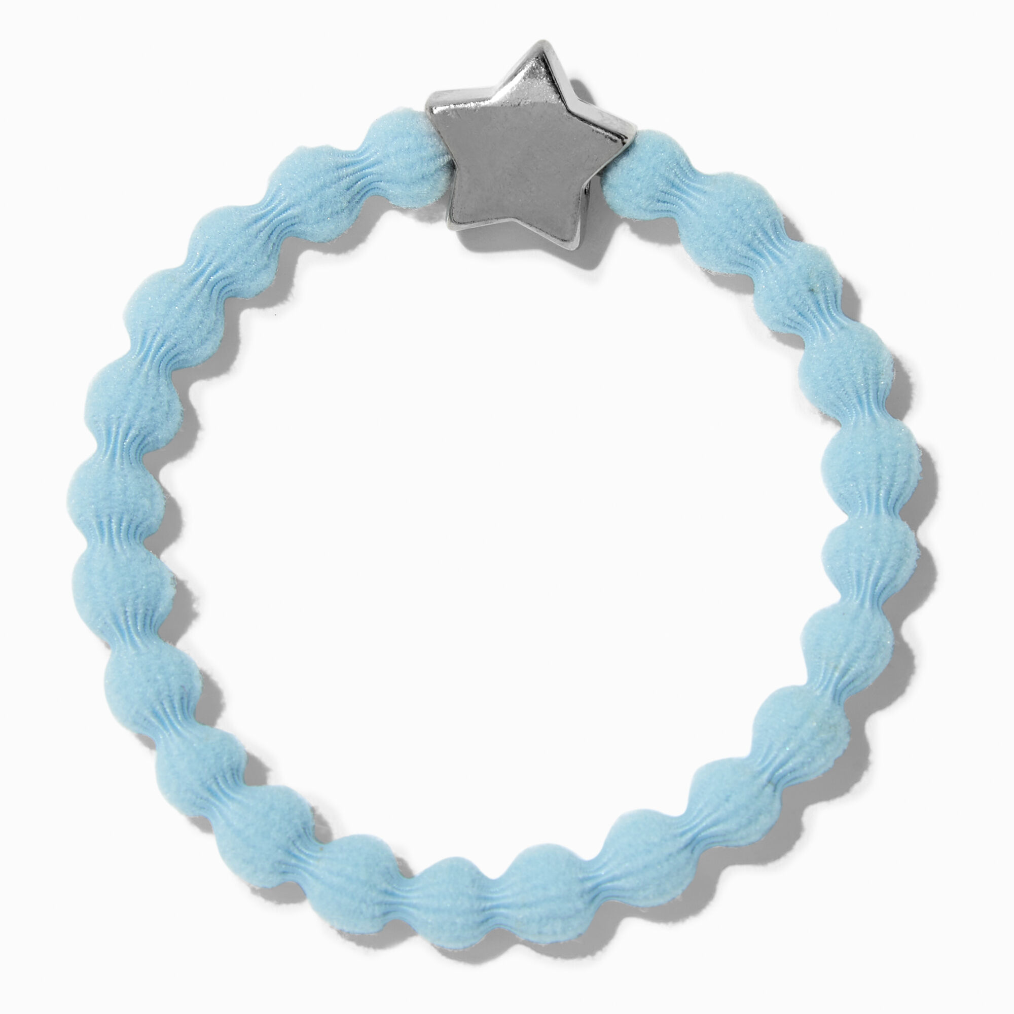 View Claires SilverTone Star Woven Beaded Stretch Bracelet Light Blue information