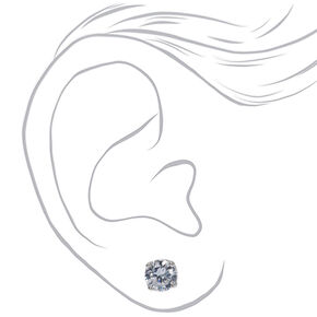 C LUXE by Claire&#39;s Sterling Silver Cubic Zirconia 6mm Round Stud Earrings,