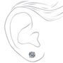 Sterling Silver Cubic Zirconia 6MM Round Stud Earrings,