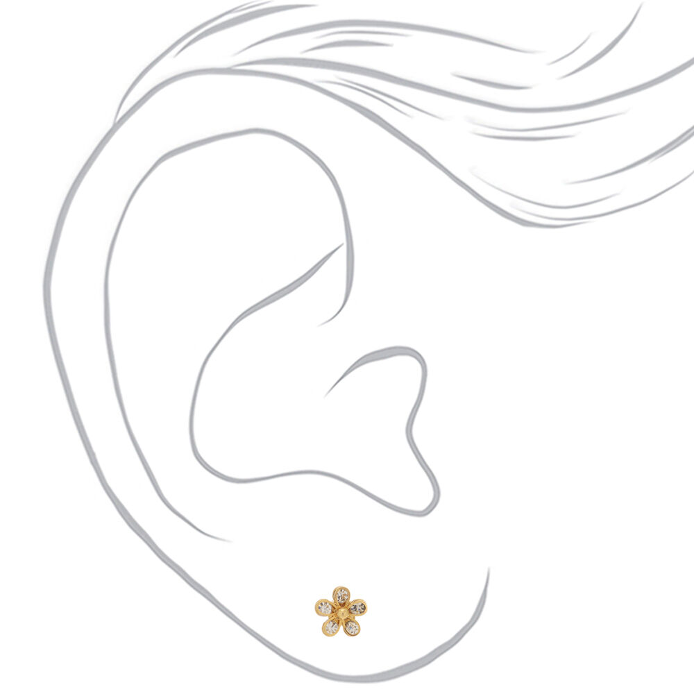 18kt Gold Plated Flower Stud Earrings,
