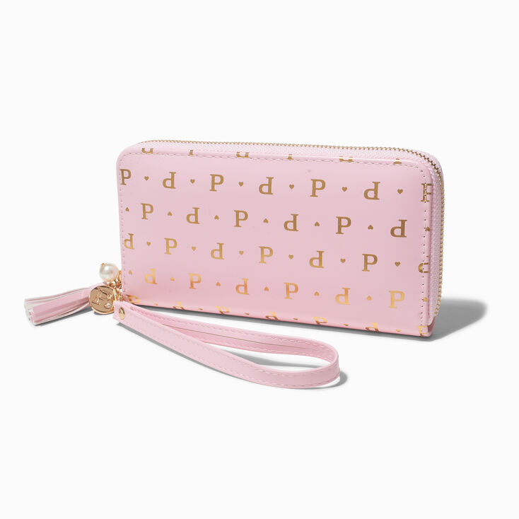 Golden Initial Wristlet Wallet - P,