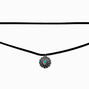 Turquoise Coin Black Cord Cowgirl Multi-Strand Necklace,