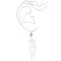 4&quot; Glow In The Dark Dangling Skeleton Drop Earrings - White,