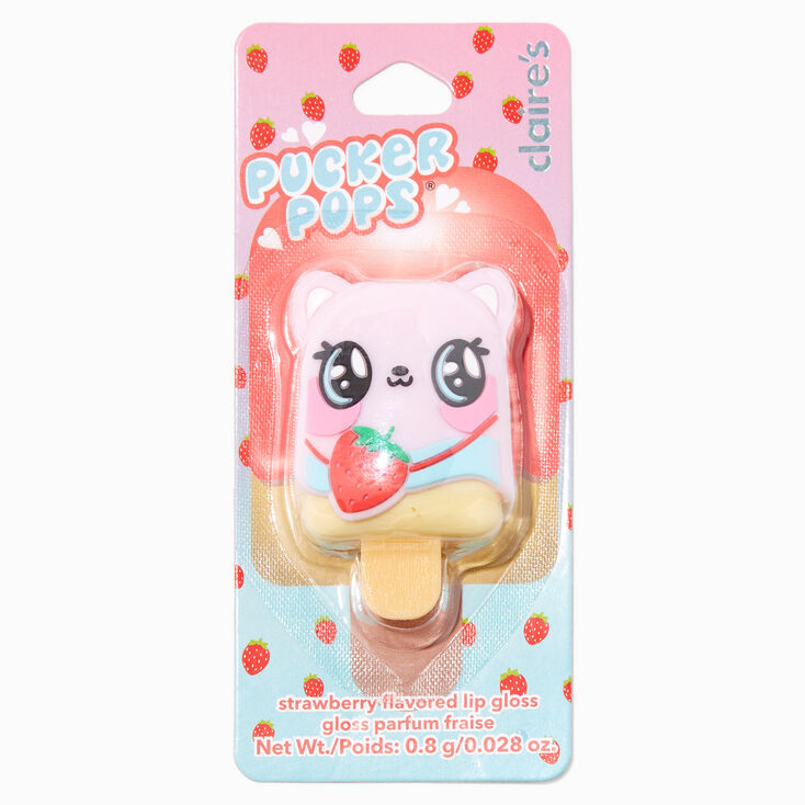 Pucker Pops&reg; Strawberry Cat Lip Gloss - Strawberry,