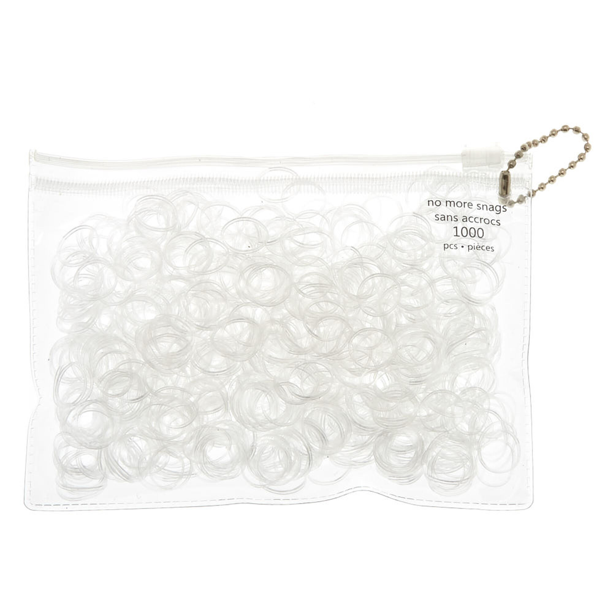 View Claires Clear No More Snag Mini Hair Ties 1000 Pack information