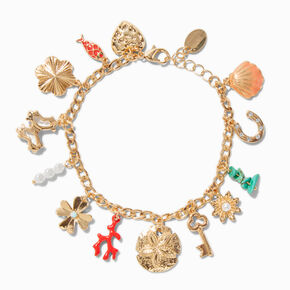 Gold-tone Beach Statement Charm Bracelet,