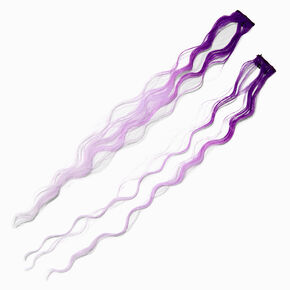 Purple Ombre Curly Faux Hair Clip In Extensions - 2 Pack,