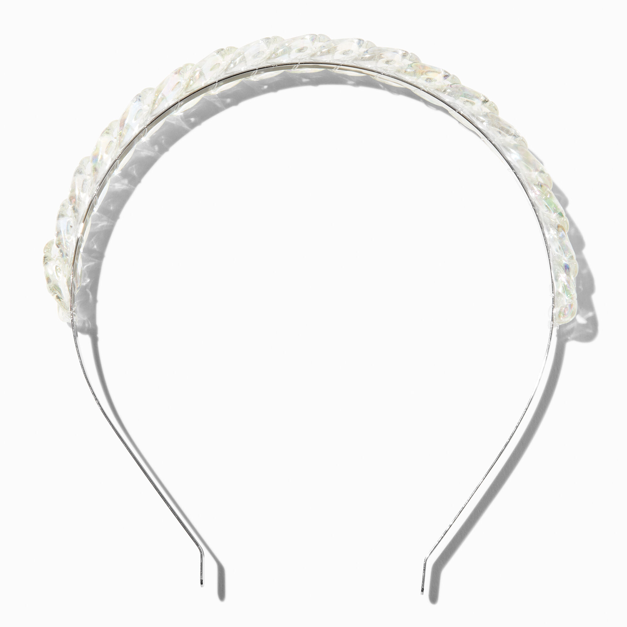 View Claires Holographic Chain Metal Headband Silver information