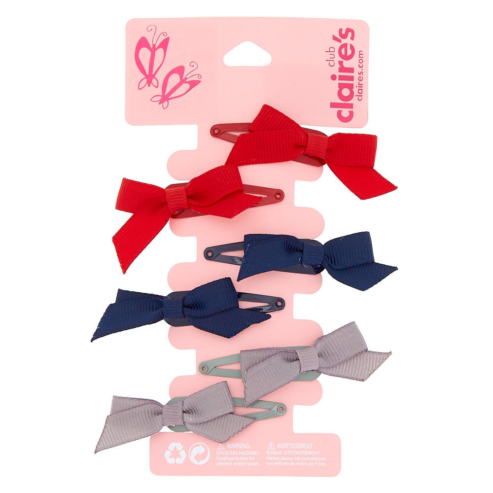 Claire's Club Bow Snap Hair Clips - 6 Pack,