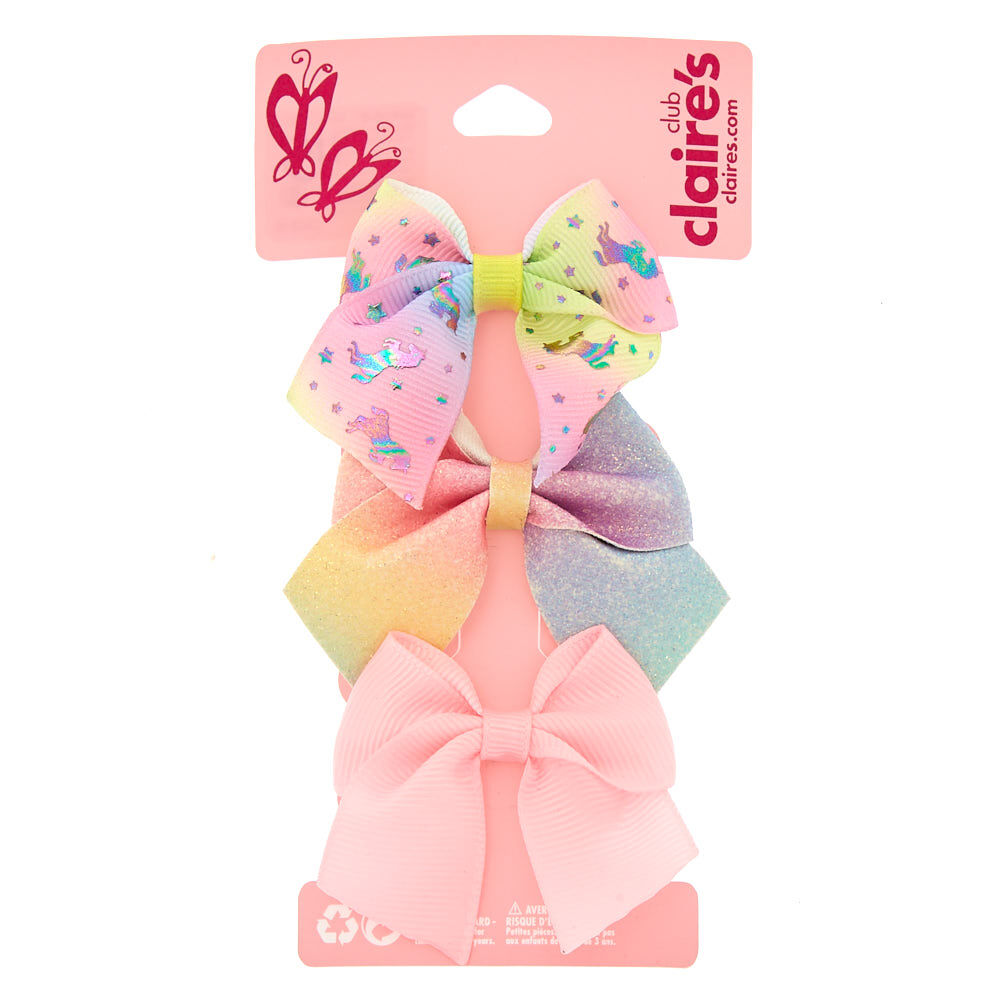Blush Pink Glitter Unicorn Hair Bow Clip