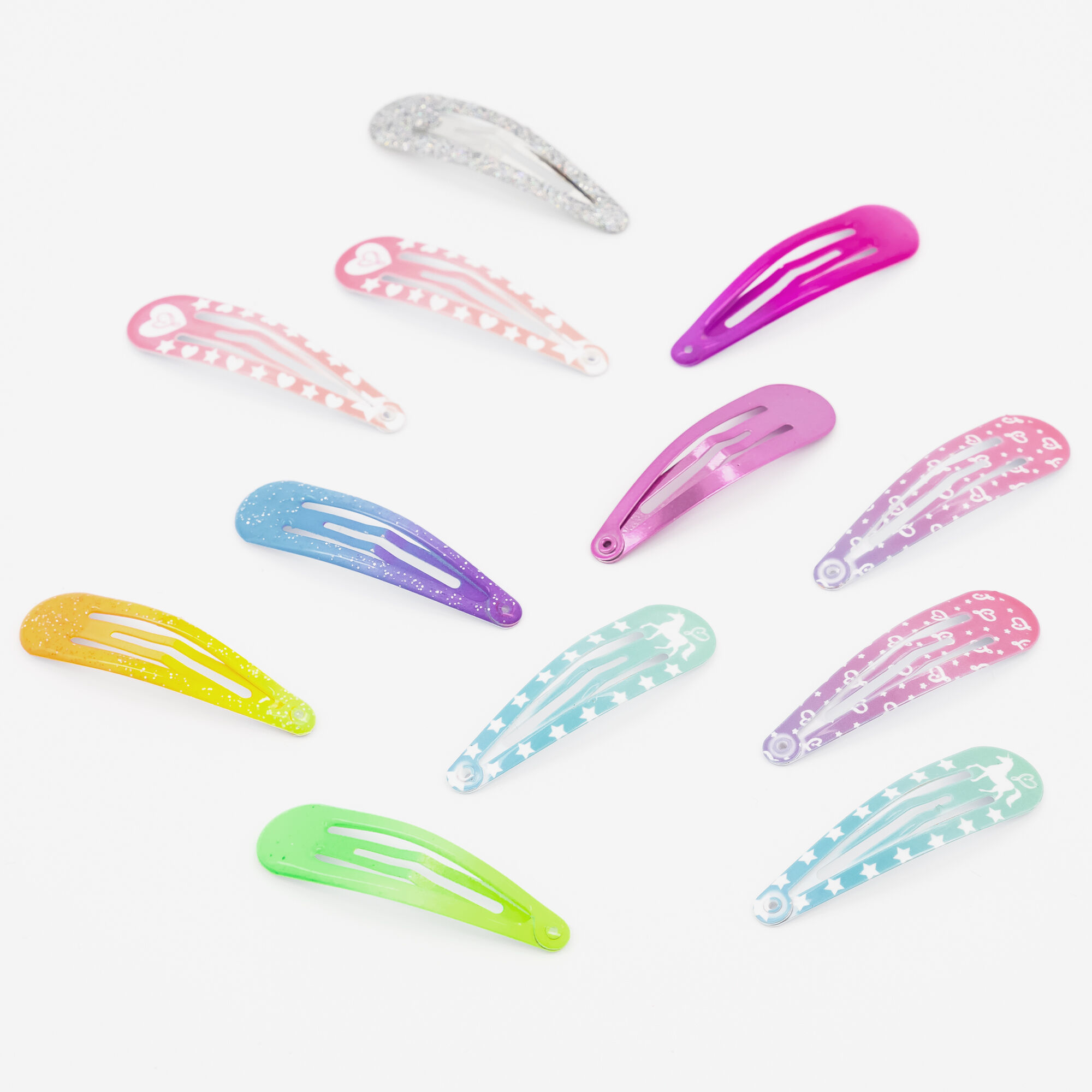 Claire's Barrettes clic clac tie-dye arc-en-ciel JoJo Siwa™ - Lot de 12