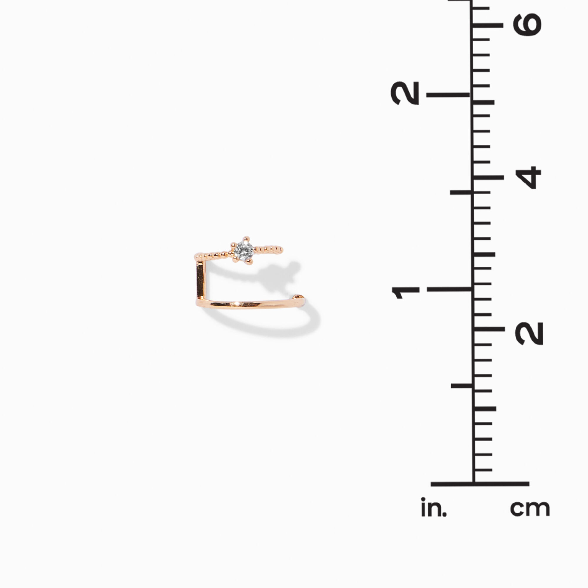 Gold Cubic Zirconia 20MM Double Hoop Earrings,