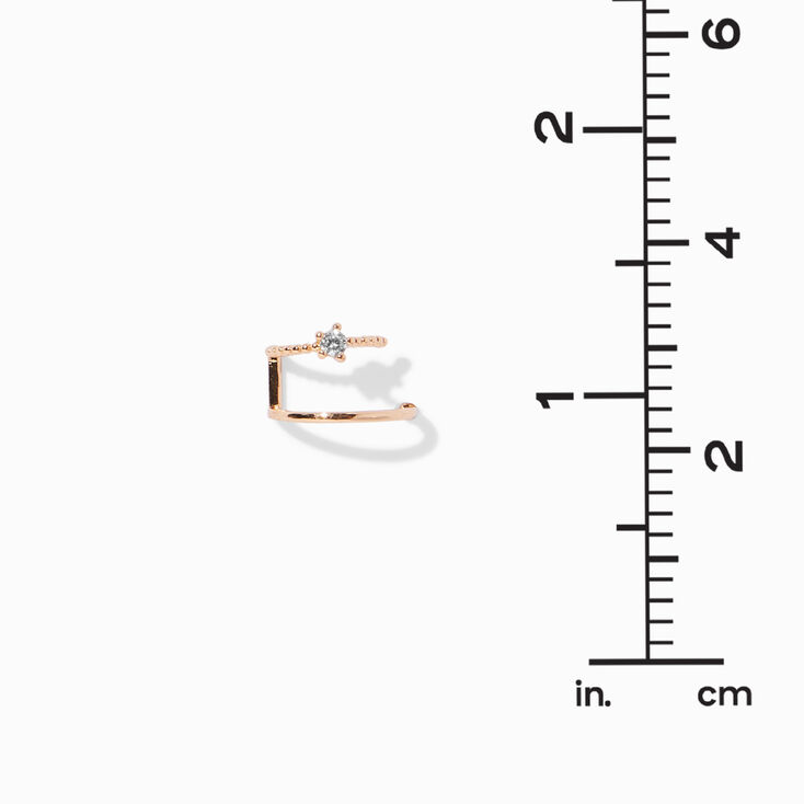 Gold Cubic Zirconia 20MM Double Hoop Earrings,