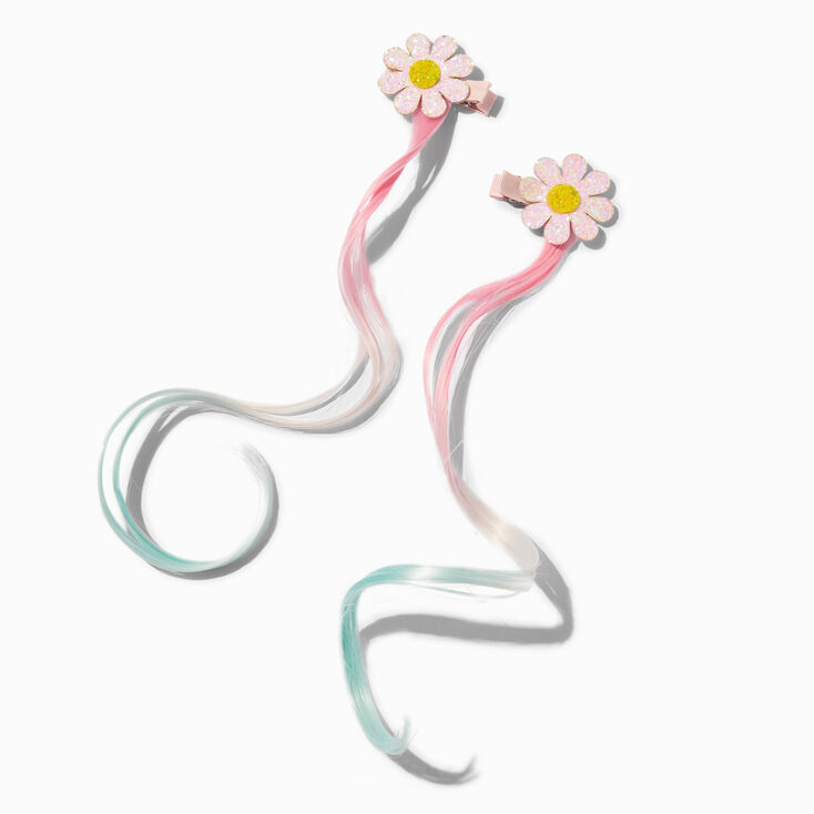 Claire&#39;s Club Daisy Ombre Faux Hair Clip - 2 Pack,