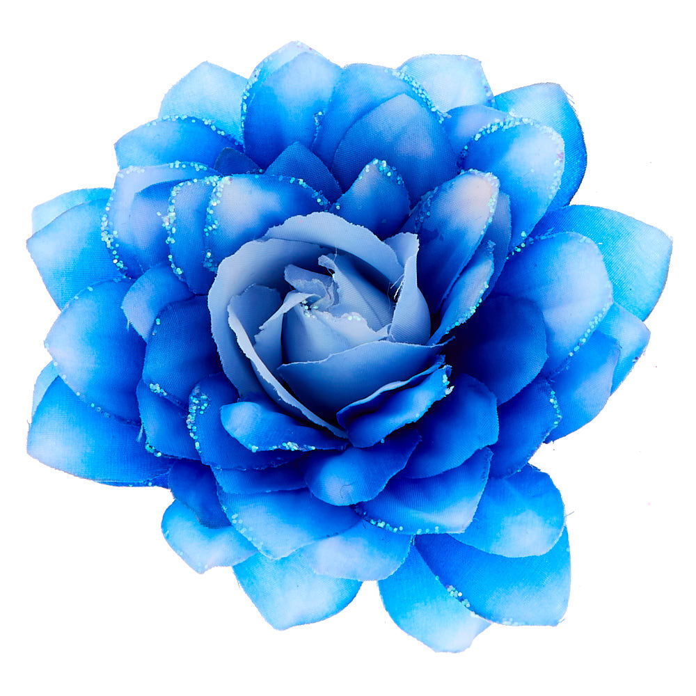blue flower hair clip