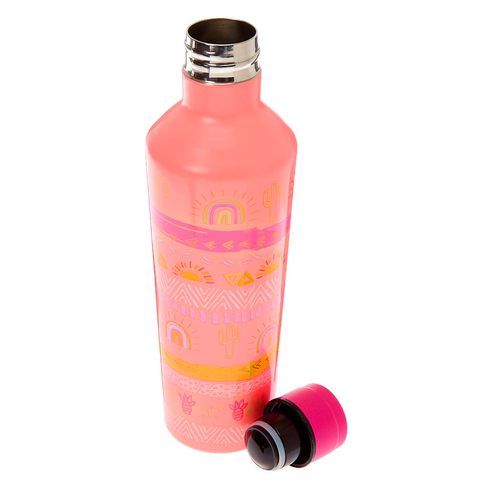 Neon Aztec Summer Sun Water Bottle - Orange,