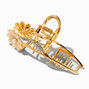 Floral Embellished Gold-Tone Metal Hair Claw,