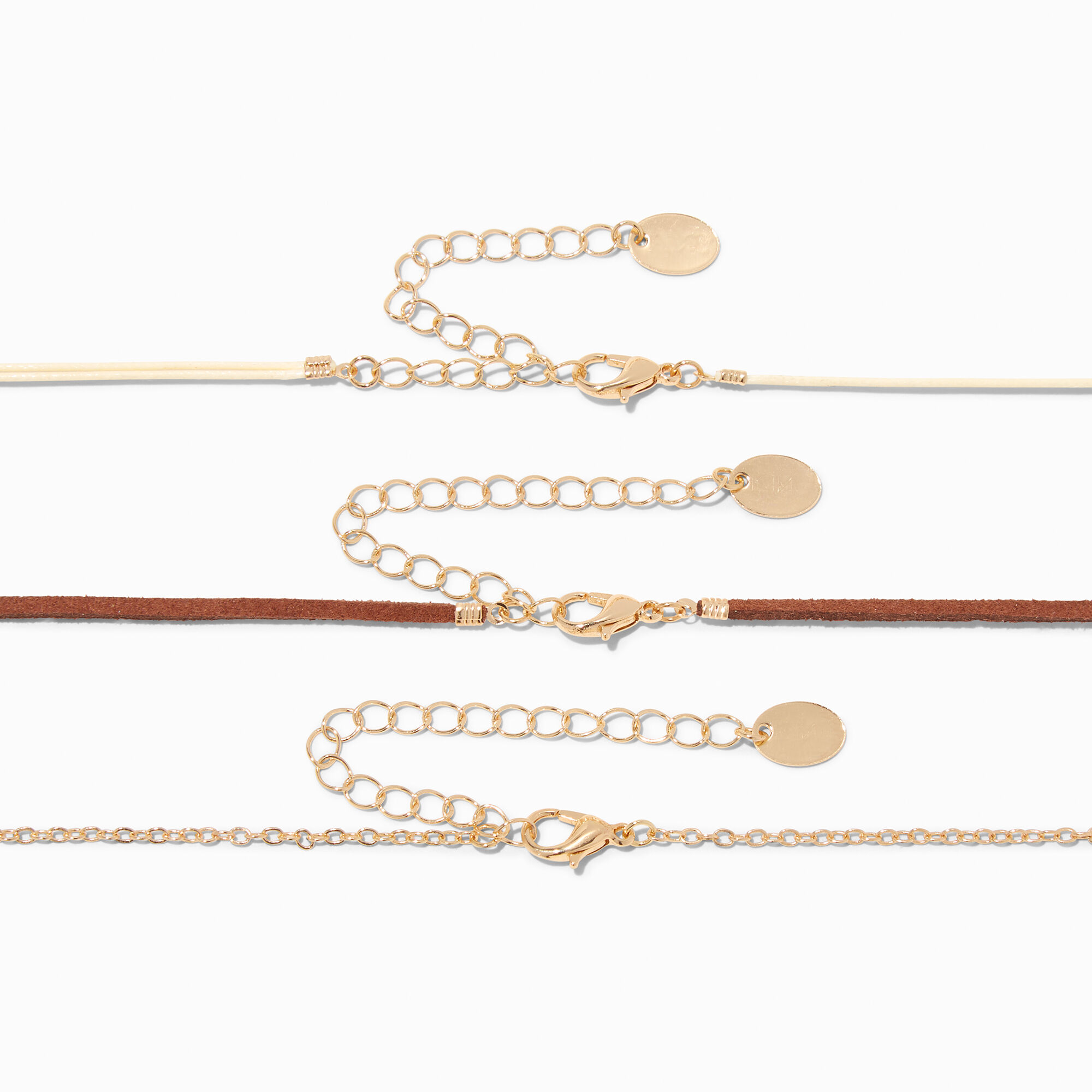 Gold Cowrie Seashell Choker Necklaces - 3 Pack ,