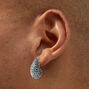 Silver-tone Pav&eacute; Bean Cluster Stud Earrings,