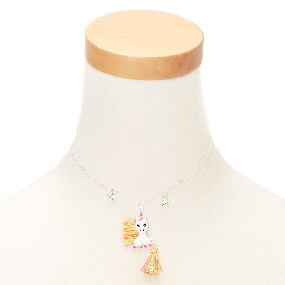 Collier à pendentif à pompom licorne arc-en-ciel du Club Claire's,