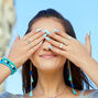 Faux ongles cercueil bleu satin&eacute;,
