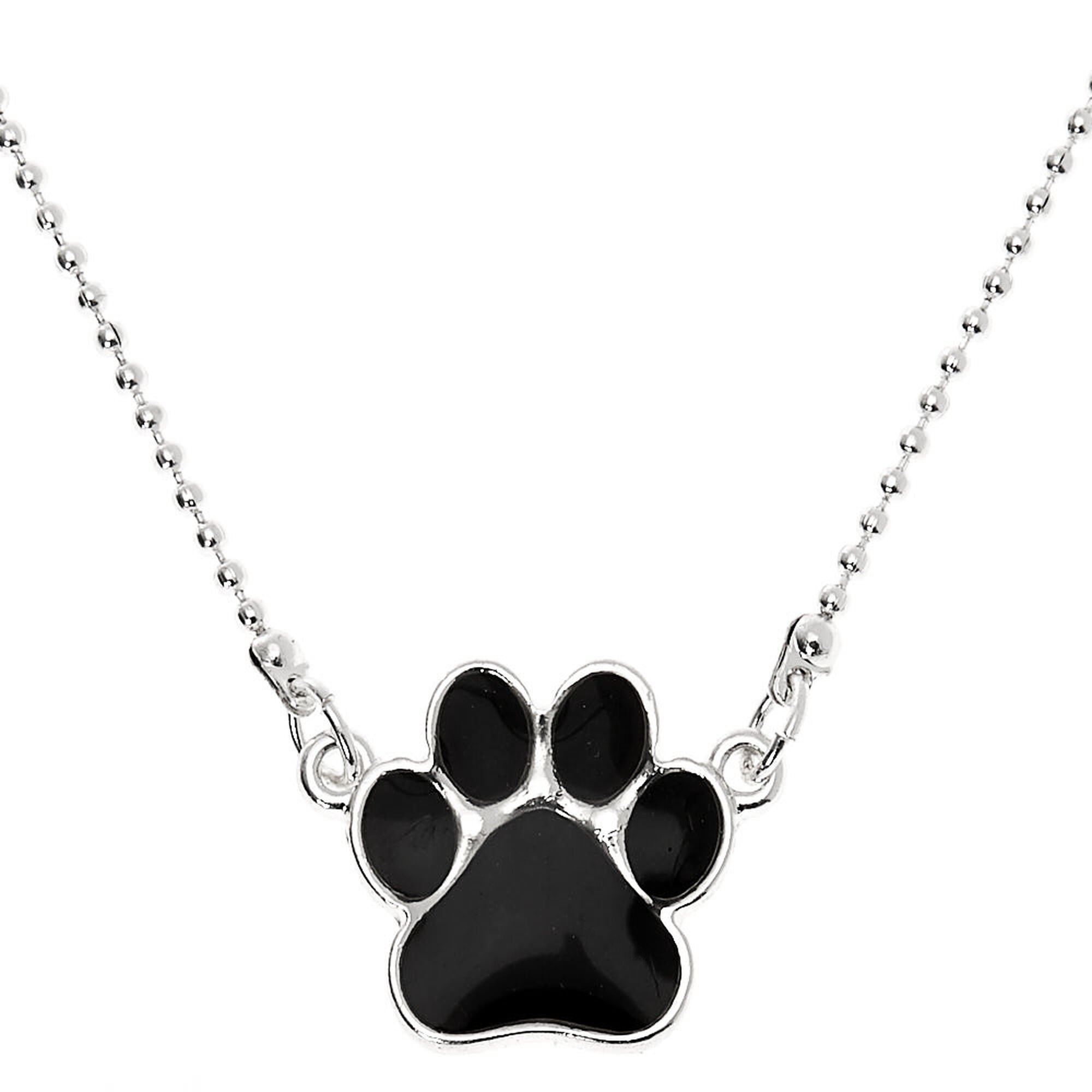 View Claires Mood Paw Print Pendant Necklace Silver information