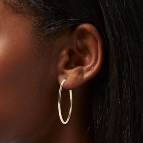 Gold-tone Graduated Hinge Hoop Earrings - 3 Pack,