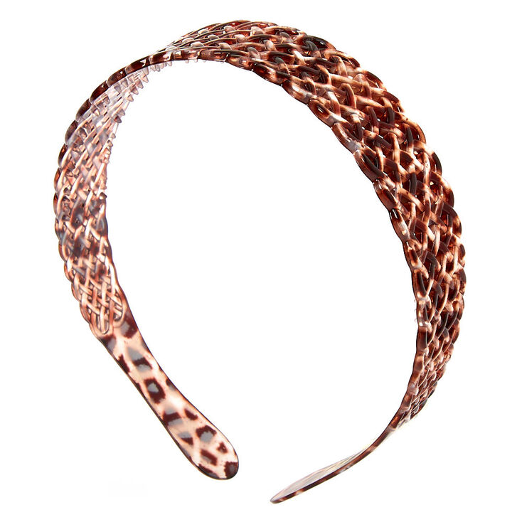 Claire's Serre-tête gaufré léopard marron et rose