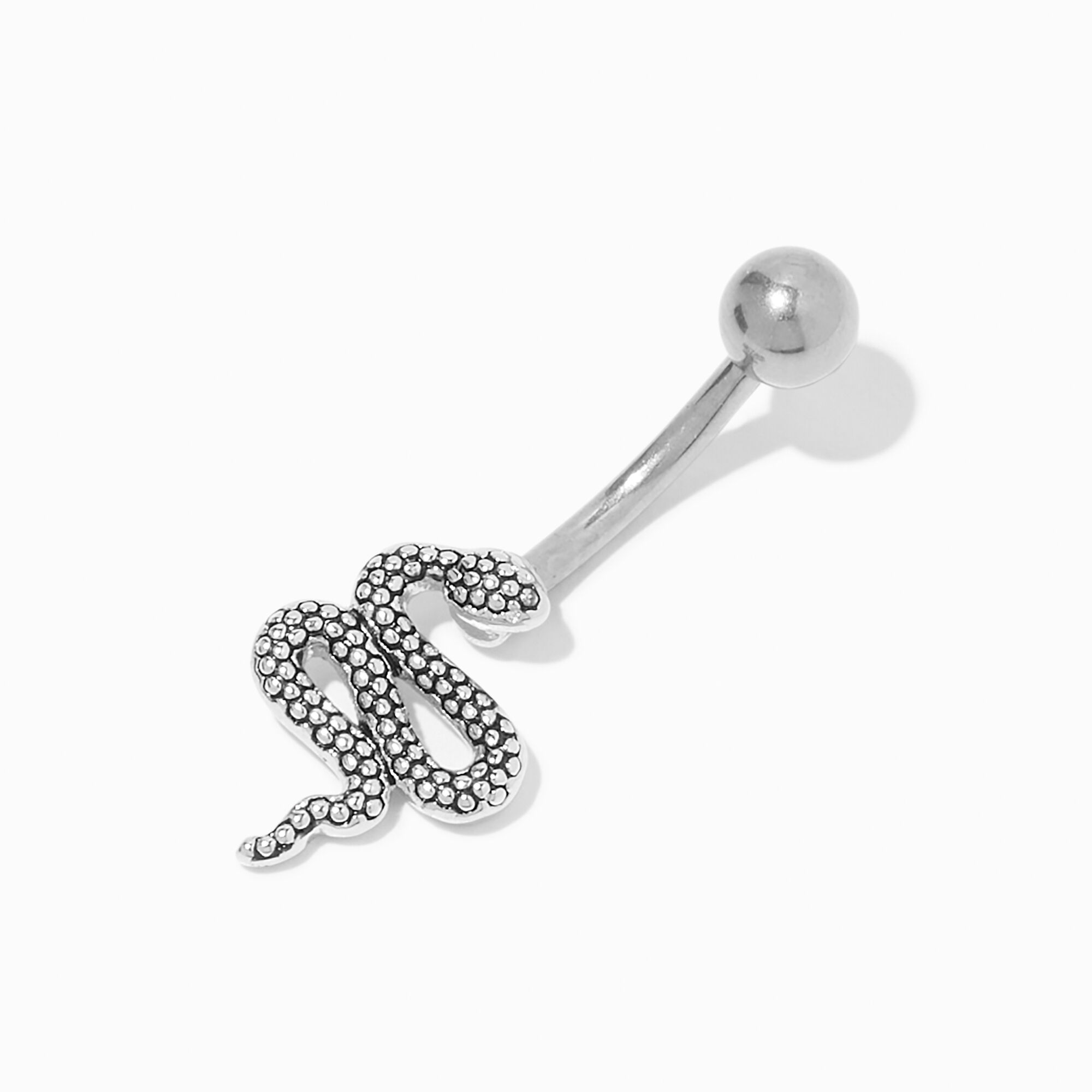 View Claires Titanium 14G Snake Belly Ring Silver information