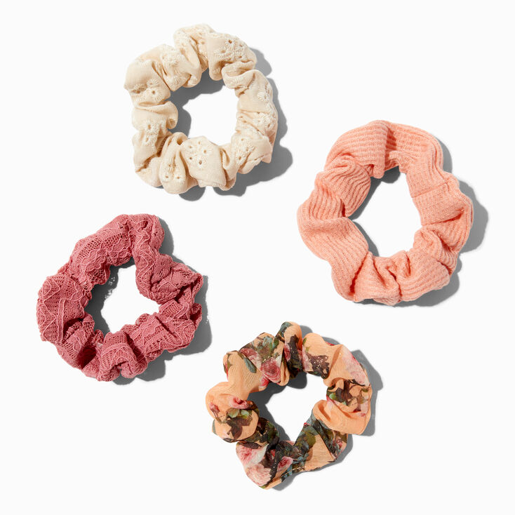 Rose Mixed Hair Scrunchies - 4 Pack,