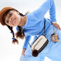 White Sherpa &amp; Brown Camera Style Crossbody Bag,