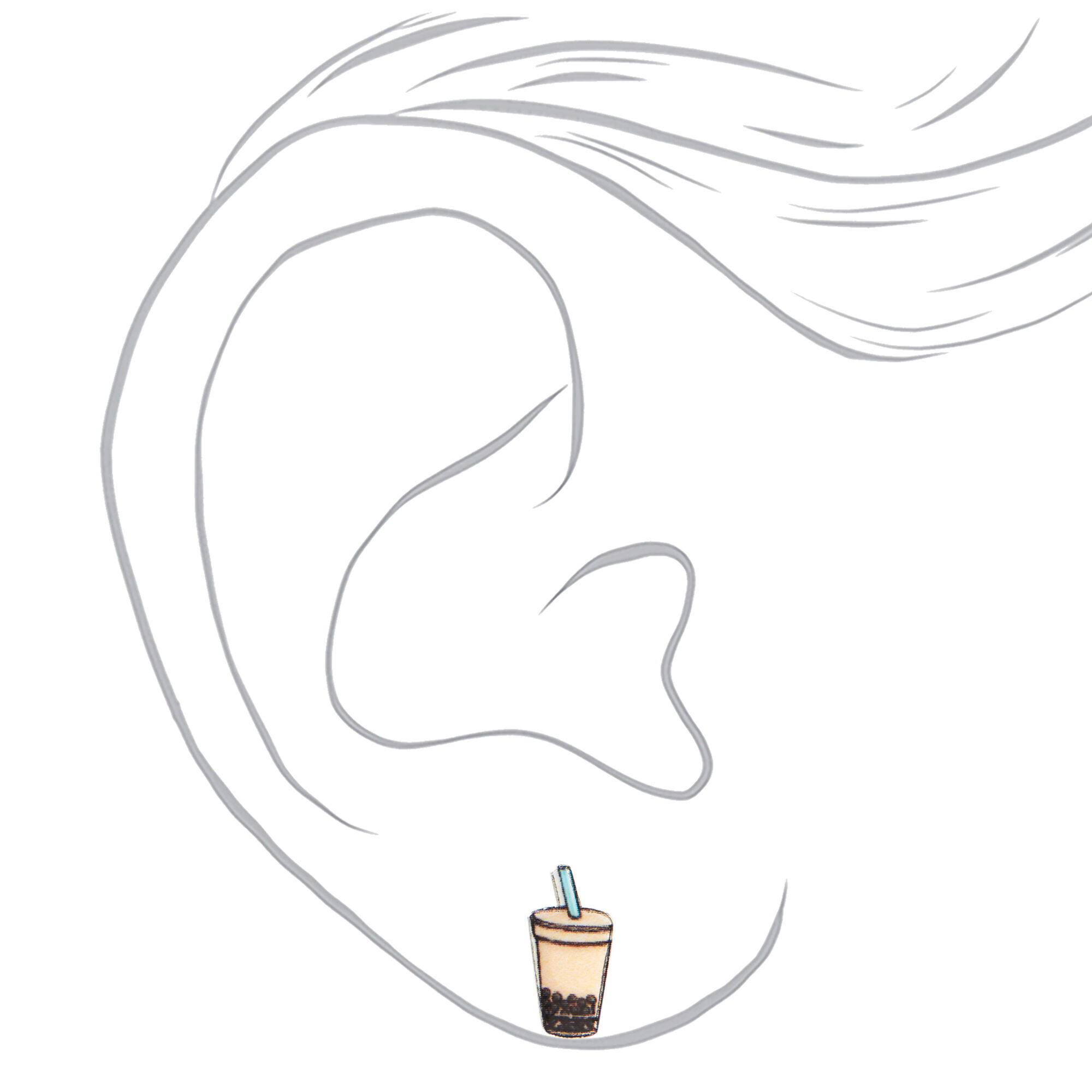 Wifi and Bubble Tea Stud Earrings - 3 Pack,