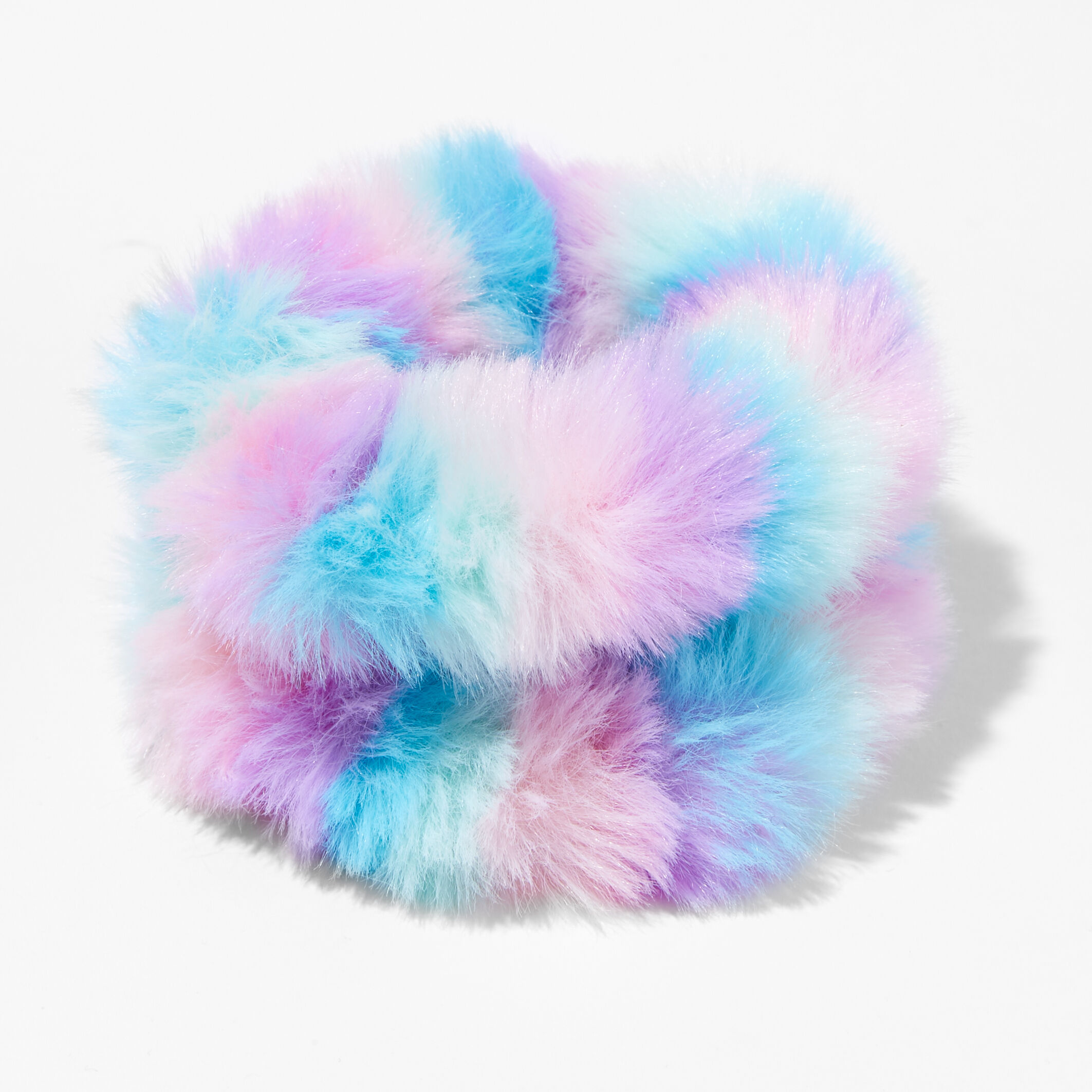 Faux Fur Striped Hair Scrunchies (2 Pack),