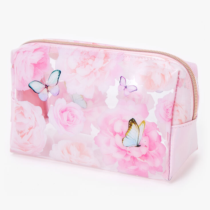 Butterflies and Roses Makeup Bag - Pink,