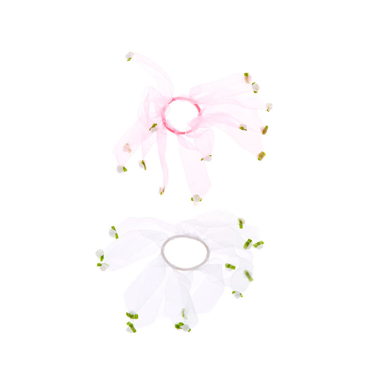 Claire's Élastiques à fleurs avec ruban Claire's Club - Lot de 2