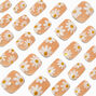 Glitter Daisy Short Square Vegan Faux Nail Set - 24 Pack,