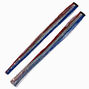 Red, White, &amp; Blue Tinsel Faux Hair Clip In Extensions - 2 Pack,