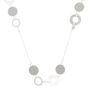 Silver Disk Long Necklace,