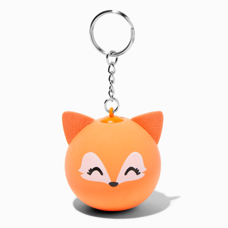 Porte-cl&eacute;s boule anti-stress renard orange,