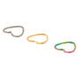 Titanium 16G Mixed Anodized Heart Cartilage Hoop Earrings - 3 Pack,